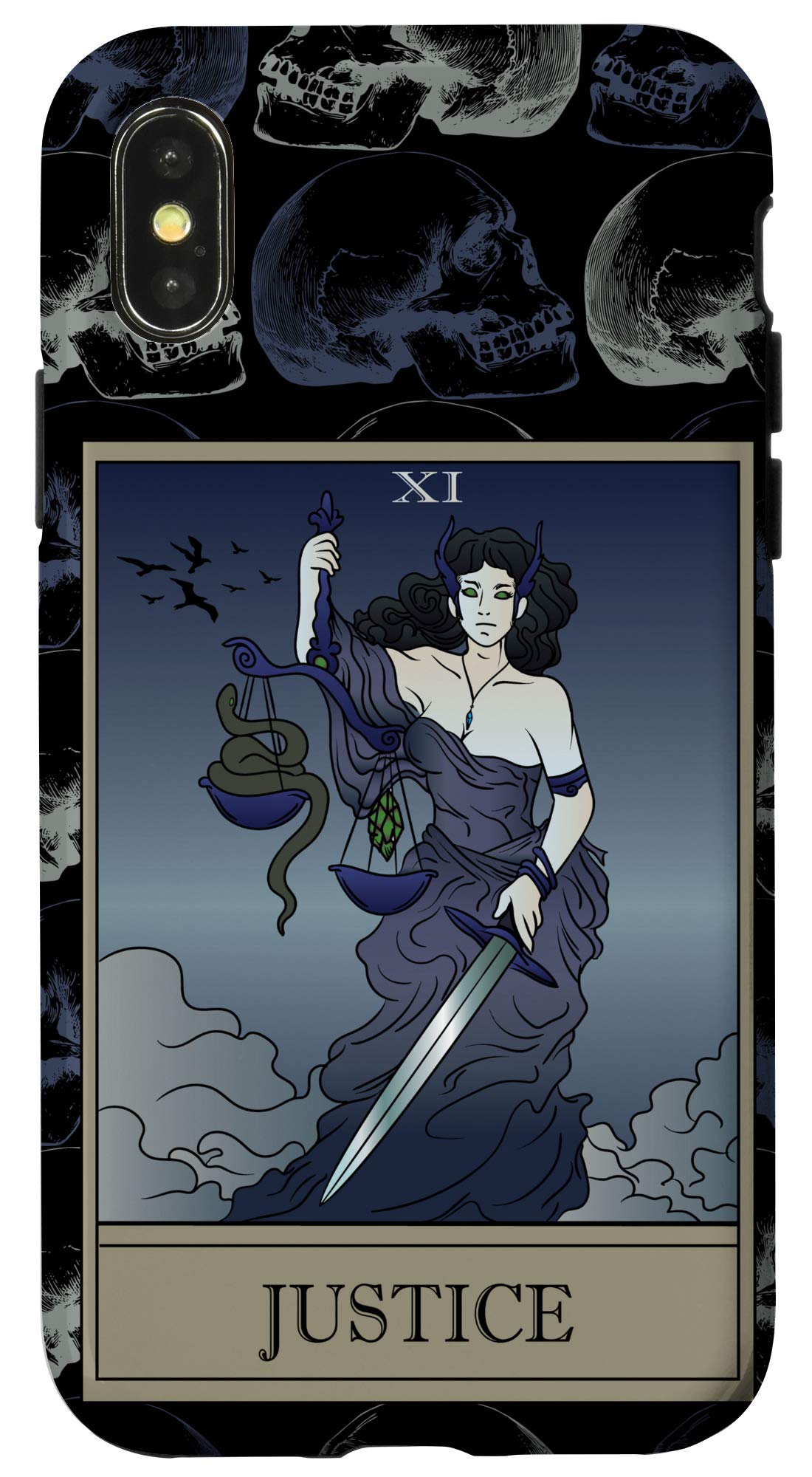 Amazon.com: iPhone X/XS Justice Tarot Card - Justitia Tarot gothic